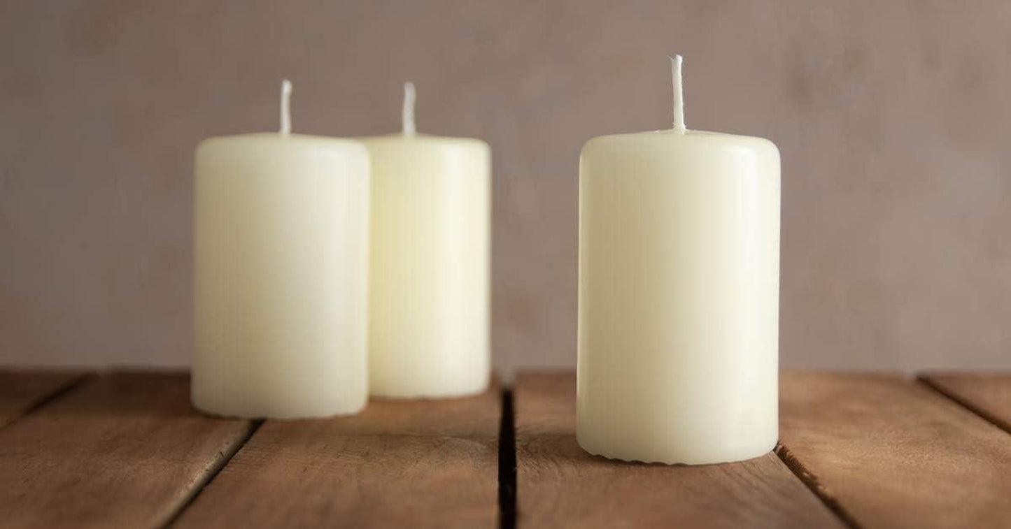 10 X WHITE PILLAR CANDLES 40 X 90 MM WEDDING CHRISTMAS EVENTS CHURCH HOME DECOR