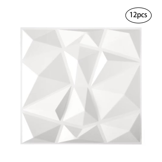 12Pcs Decorative PVC 3D Diamond Wall Panels