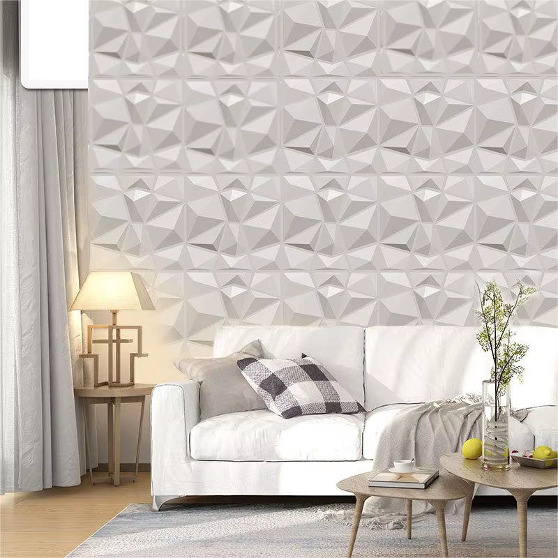 12Pcs Decorative PVC 3D Diamond Wall Panels