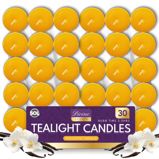 30Pk Scented Tea Lights Candles | Various Perfumes 4 Hour Burn Night T Tealights