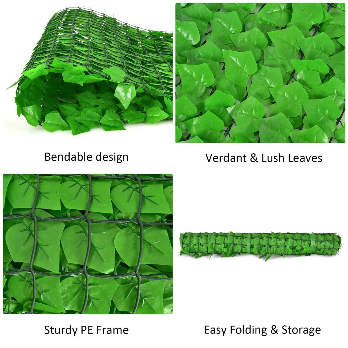 3 X 1M Artificial Hedge Ivy Leaf with Leaves for Garden