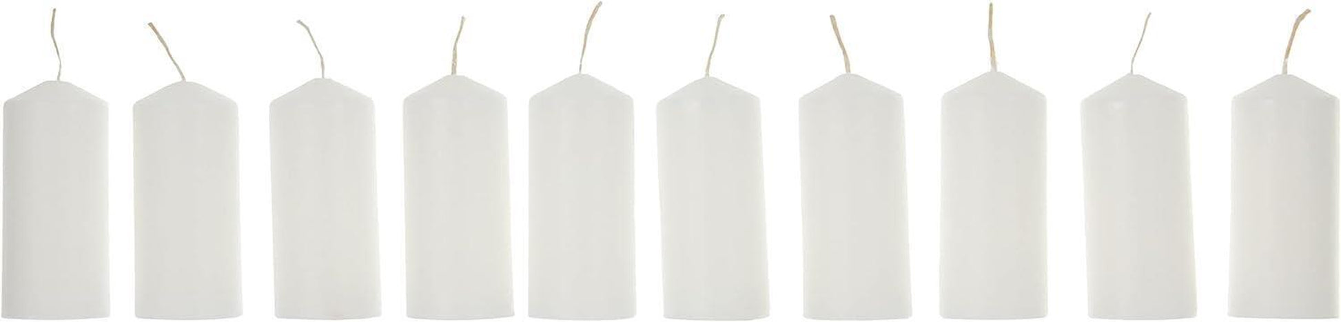 10 X WHITE PILLAR CANDLES 40 X 90 MM WEDDING CHRISTMAS EVENTS CHURCH HOME DECOR