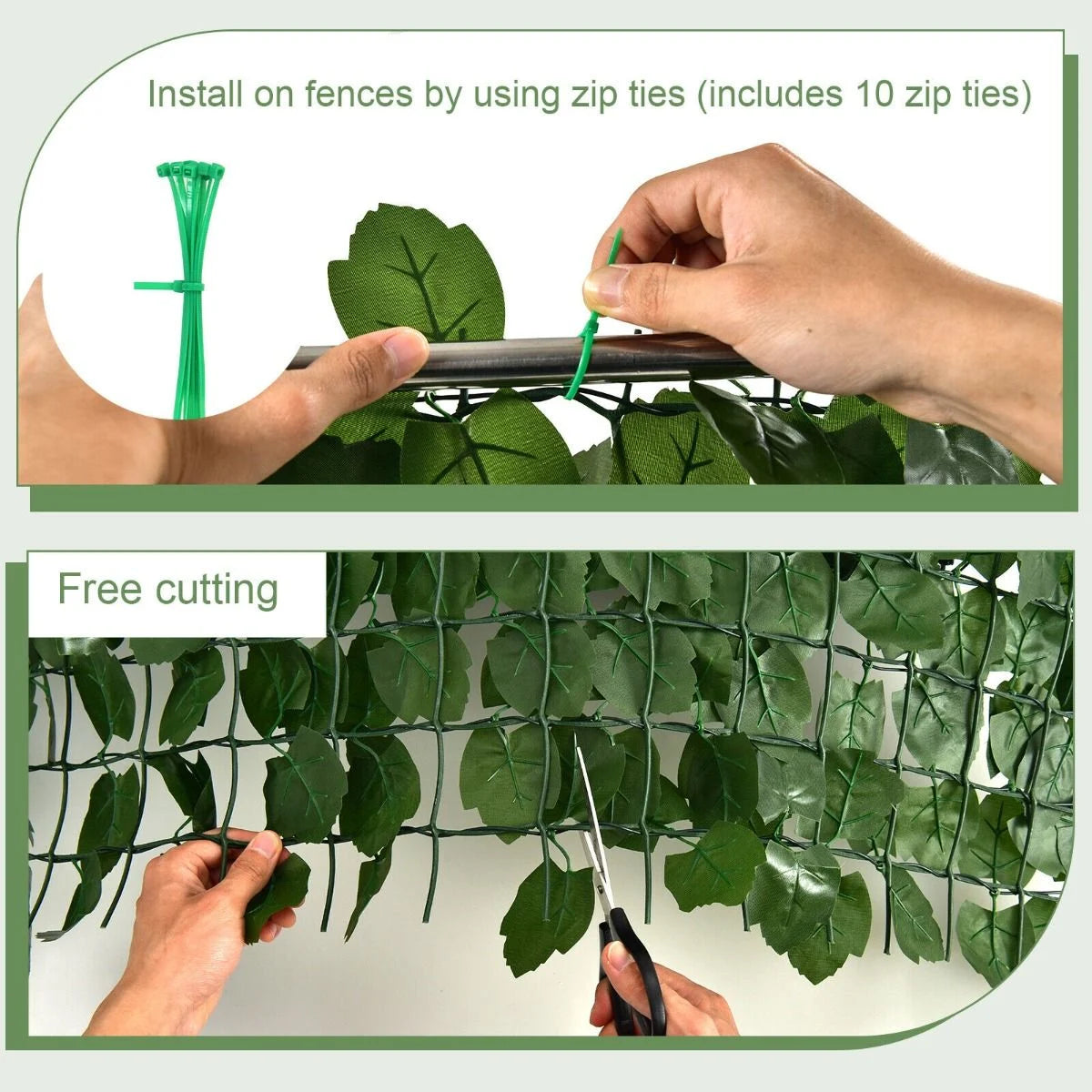 3 X 1M Artificial Hedge Ivy Leaf with Leaves for Garden