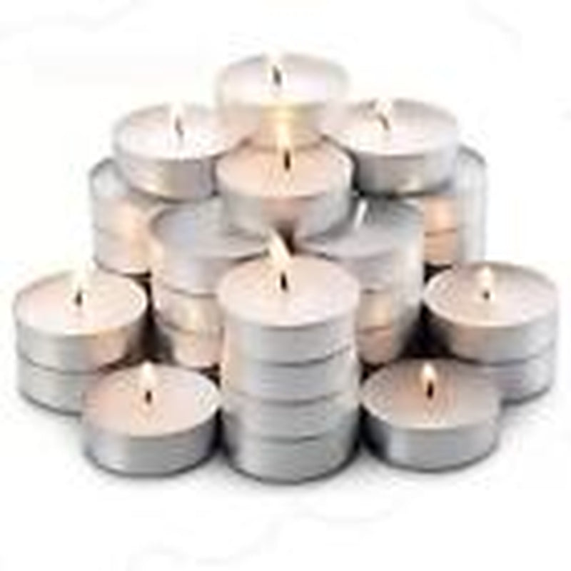 100 Tea Night Lights Candles 4 Hour Long Burn Unscented Tealights Nightlight 4HR